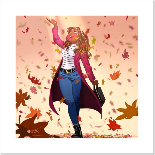 Falling leaves Wall Art by cseguritanart